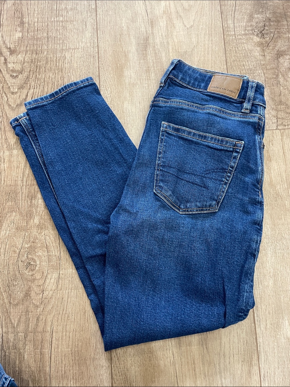 American Eagle Outfitters Mom Jean Dark Blue Slim Straight Ankle Jeans